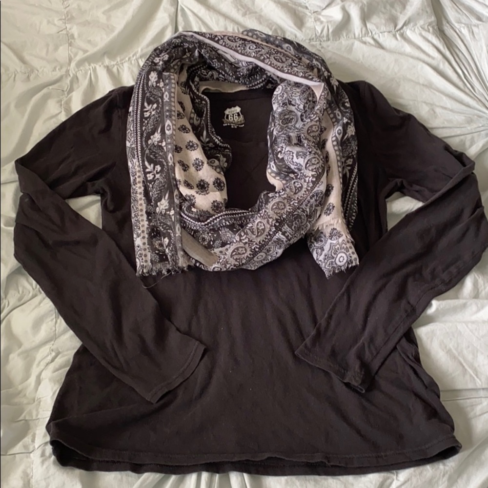 FREE when bundled Black Shirt and Scarf Outfit